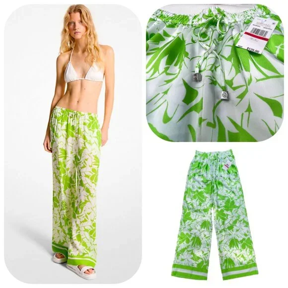 パンツ Michael By Michael Kors Printed Satin Pant Michael Kors | Swim | Nwt Michael Kors Covet Up High Rise